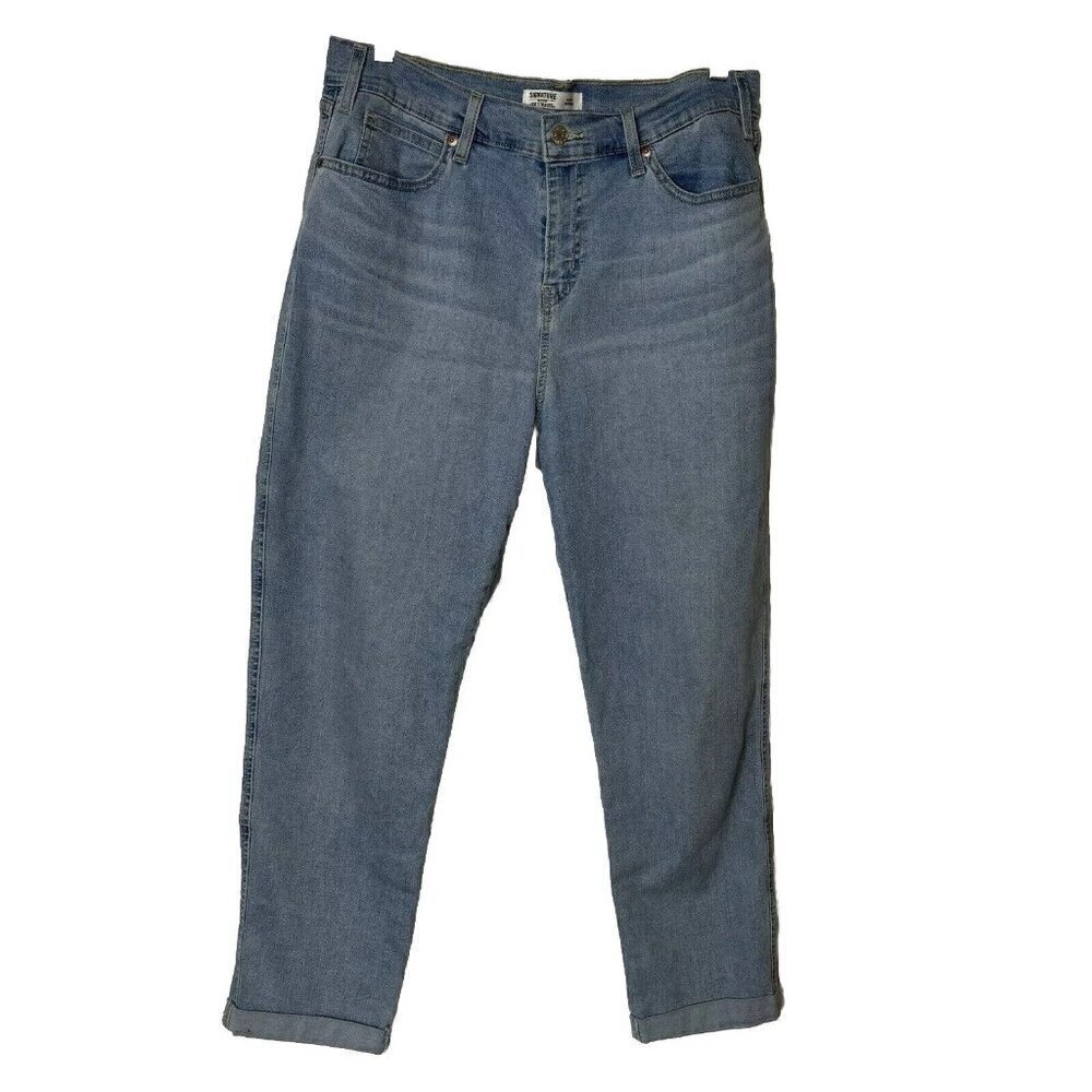 Levi Strauss Heritage Boyfriend Jeans12/W31 Light Wash Cuff Hem Mid Rise Classic